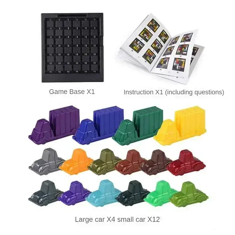 Children Puzzle Traffic Rush Hour Game,Racing Rush Hour Car Huarong Road Logical Reasoning Desktop Game Children's Puzzle Toys