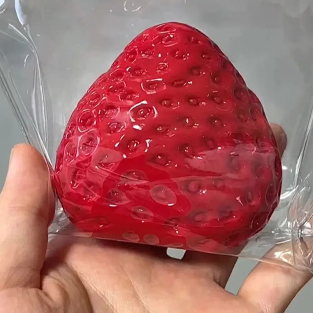 Cute Strawberry Squeeze Toy Reusable Kawaii Squishies PVC Toy Big Strawberry Taba Squishies Toy for Girl Birthday Gift Toy