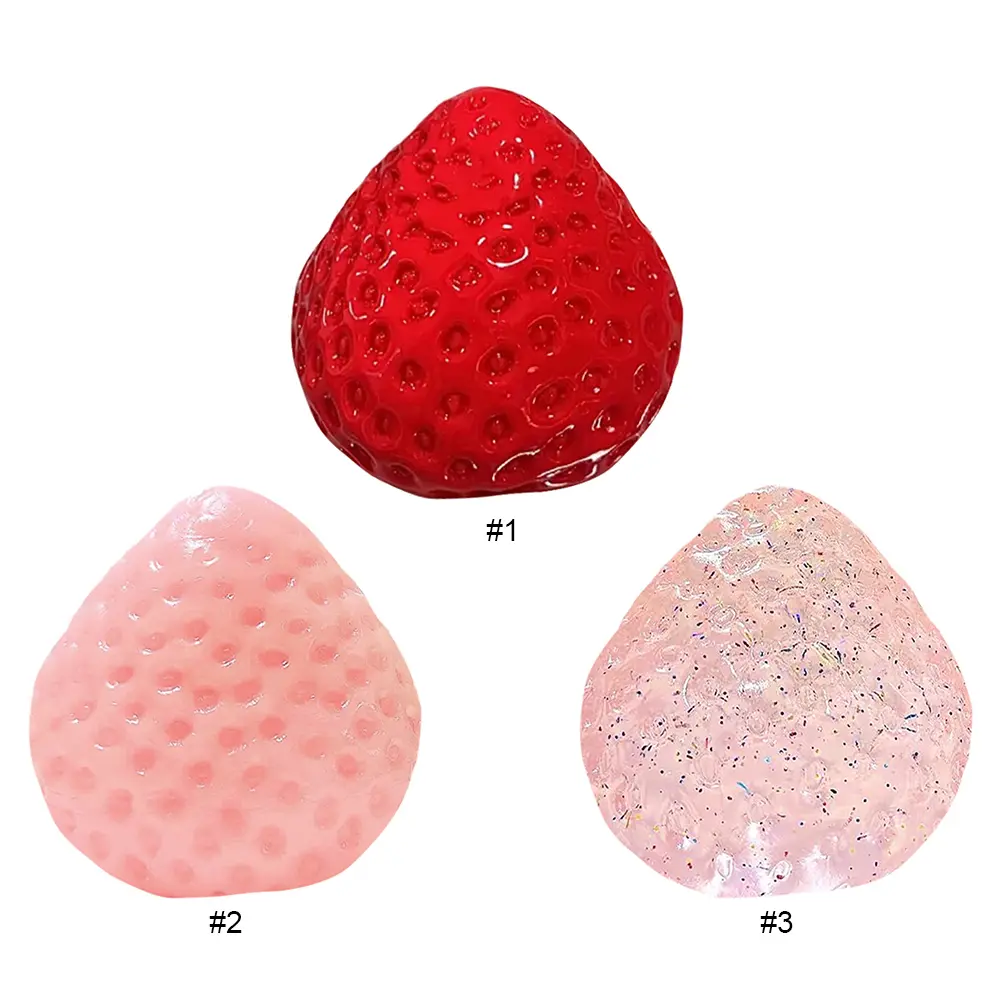 Cute Strawberry Squeeze Toy Reusable Kawaii Squishies PVC Toy Big Strawberry Taba Squishies Toy for Girl Birthday Gift Toy
