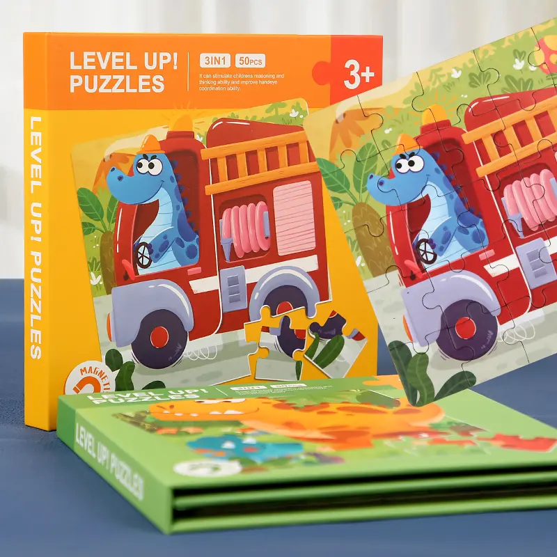 Magnetic Puzzles Games for Kids Busy Quiet Cartoon Animals Jigsaw Book Montessori Baby Educational Toys Children's Early Gifts