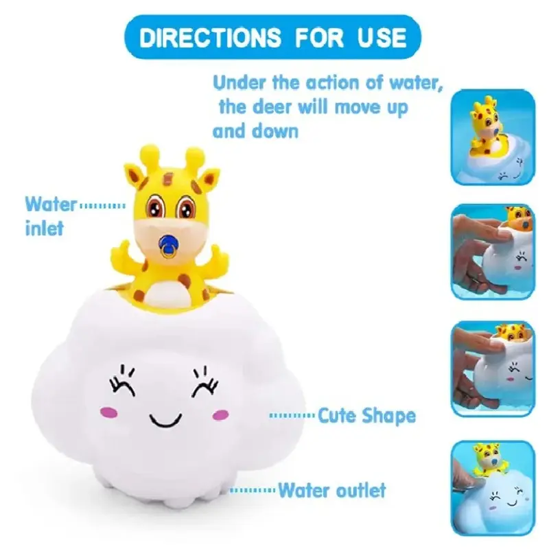 Baby Bath Toy, Bathing Cute Swimming Water Spraying Clouds Shower Bath Toy For Kids Water Playing Toy, Easter Gift