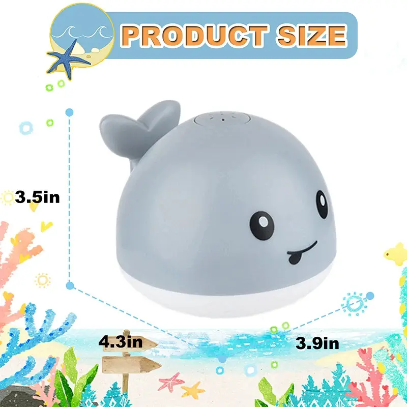 Baby Bath Toys, Whale Automatic Bathroom Toy Sprinkler, Light Up Bath Toys for Baby 6-18 Months Bathtub Fountain Spray Water Toy