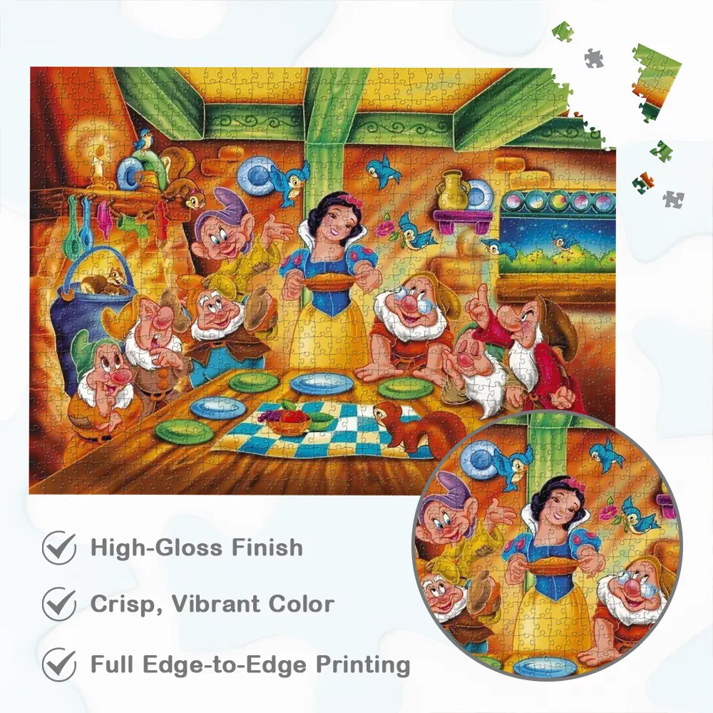 Snow White Jigsaw Puzzles the Seven Dwarfs Puzzles for Adults Classic Disney Cartoon Series Learning Education Montessori Toys