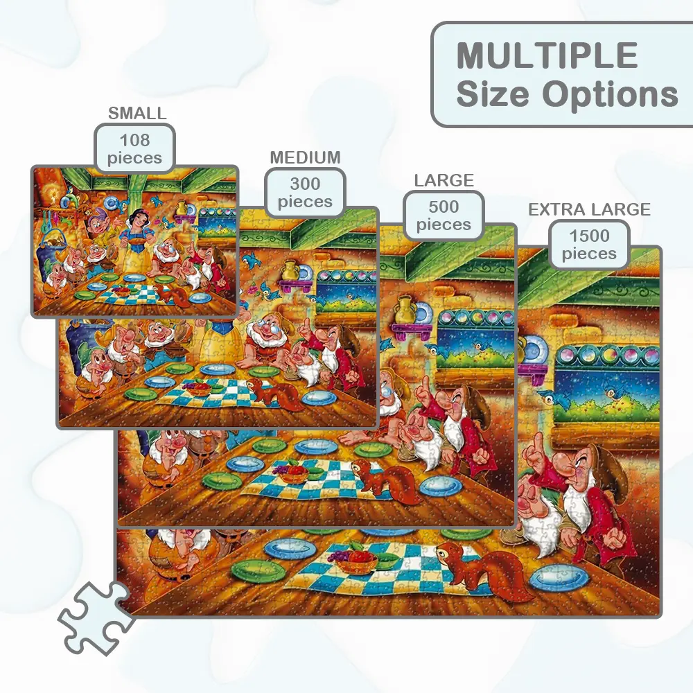 Snow White Jigsaw Puzzles the Seven Dwarfs Puzzles for Adults Classic Disney Cartoon Series Learning Education Montessori Toys