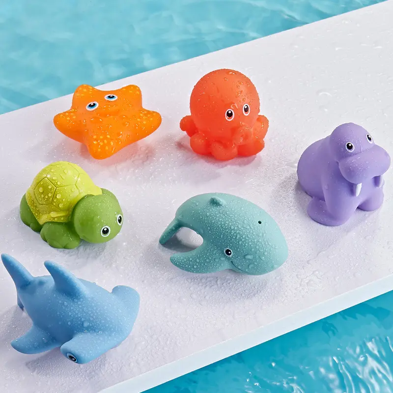 Interactive Soft Rubber Animal Bath Toys - Funny Bathtub Gifts for Children