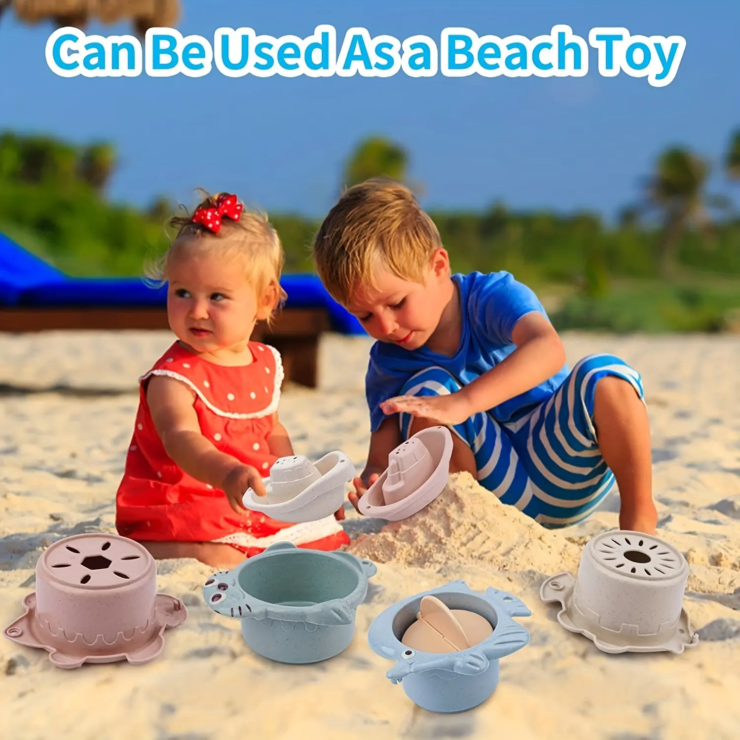 Baby Bath Toys Cute Stacking Cups Water Spray Bathroom Bathing Toys for Children Bathroom Toys for Toddlers Kids Birthday Gifts