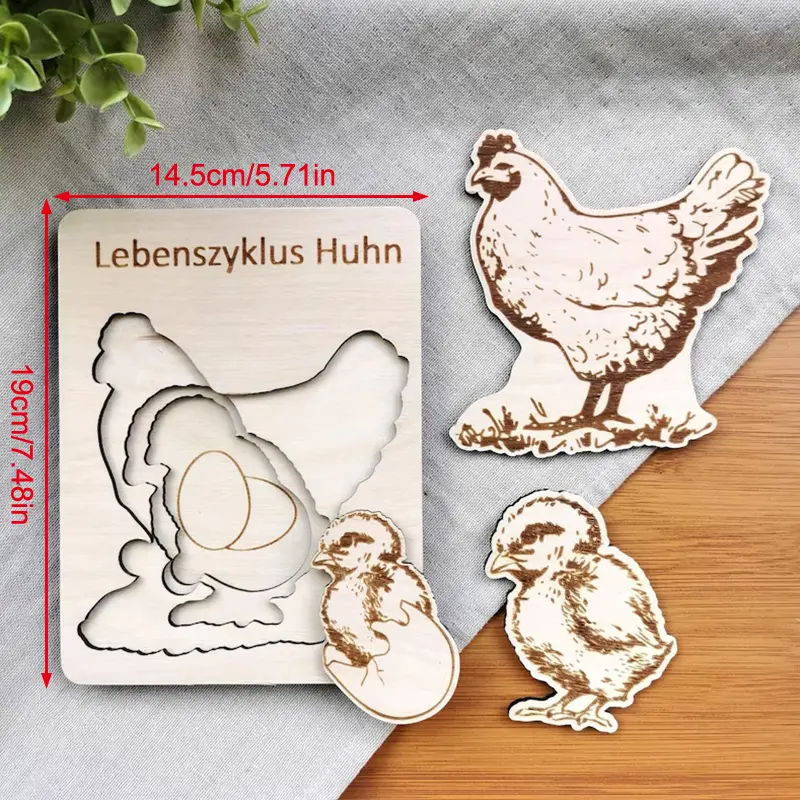 Wooden Life Cycle Puzzle Layered Animal Insect Plant Growth Jigsaw Puzzle Preschool Educational Puzzles Toy For Boys And Girls