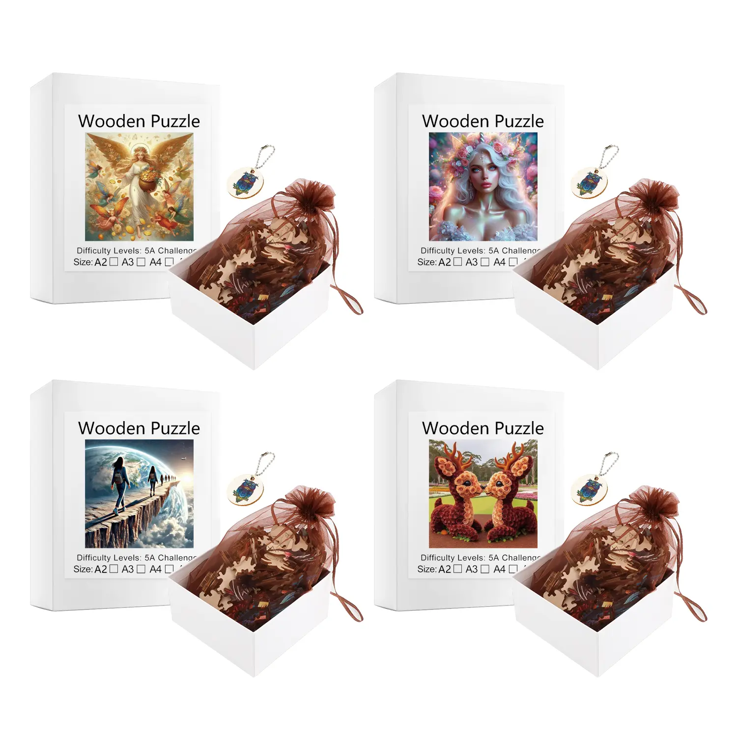 Goddess Fairy Moon Deer Animal Puzzles High Quality Jigsaw Puzzle Wooden Puzzle Best Christmas Gift