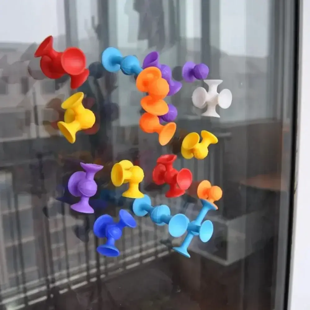 Soft Silicone Building Blocks Toys, Building Blocks Pop Suction Cup Toys, Parent-child Interactive Game, Fidget Toy for Kids