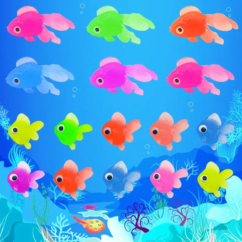 10pcs/set Kids Soft Rubber Gold Fish Baby Bath Toys for Children Simulation Mini Goldfish Water Toddler Fun Swimming Beach Gifts