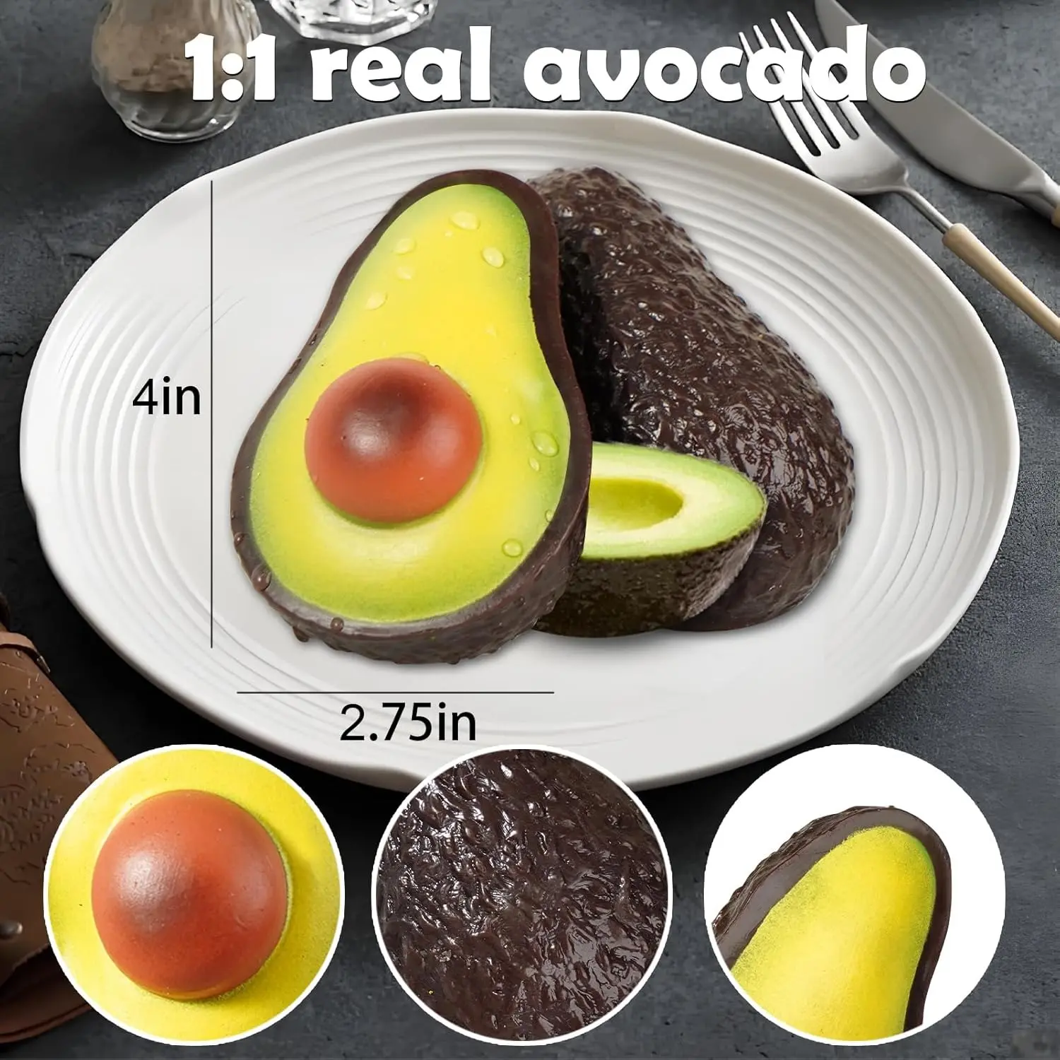 Avocado Sensory Toy for Kids Adults Fidget Stress Balls Perfect Squishy Toys for Autism Support & Stress Relief