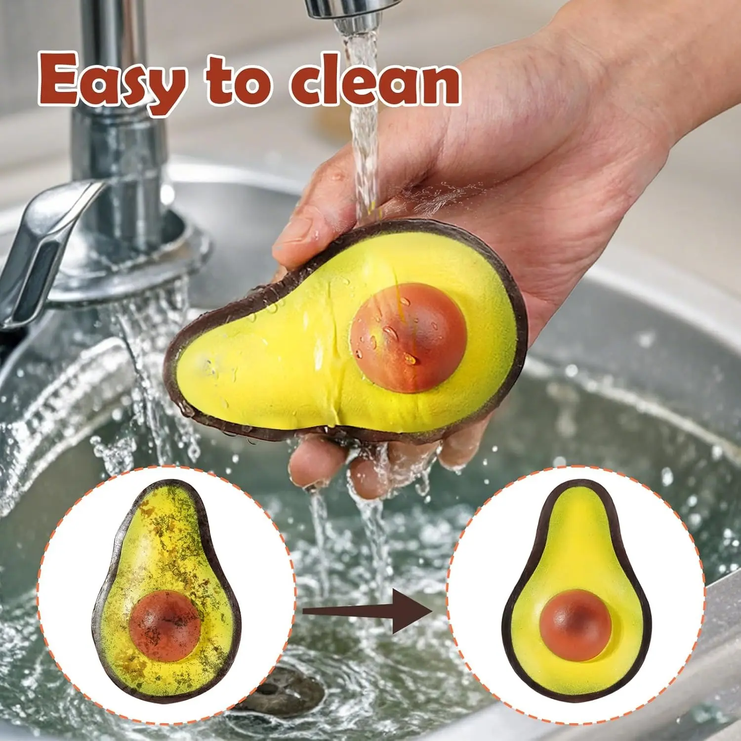 Avocado Sensory Toy for Kids Adults Fidget Stress Balls Perfect Squishy Toys for Autism Support & Stress Relief