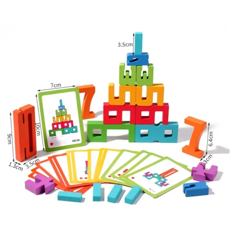 Wooden Educational Digital Blocks Creative Puzzles Stacking Toys Fun Brain-burning Early Education Topics Montessori Style