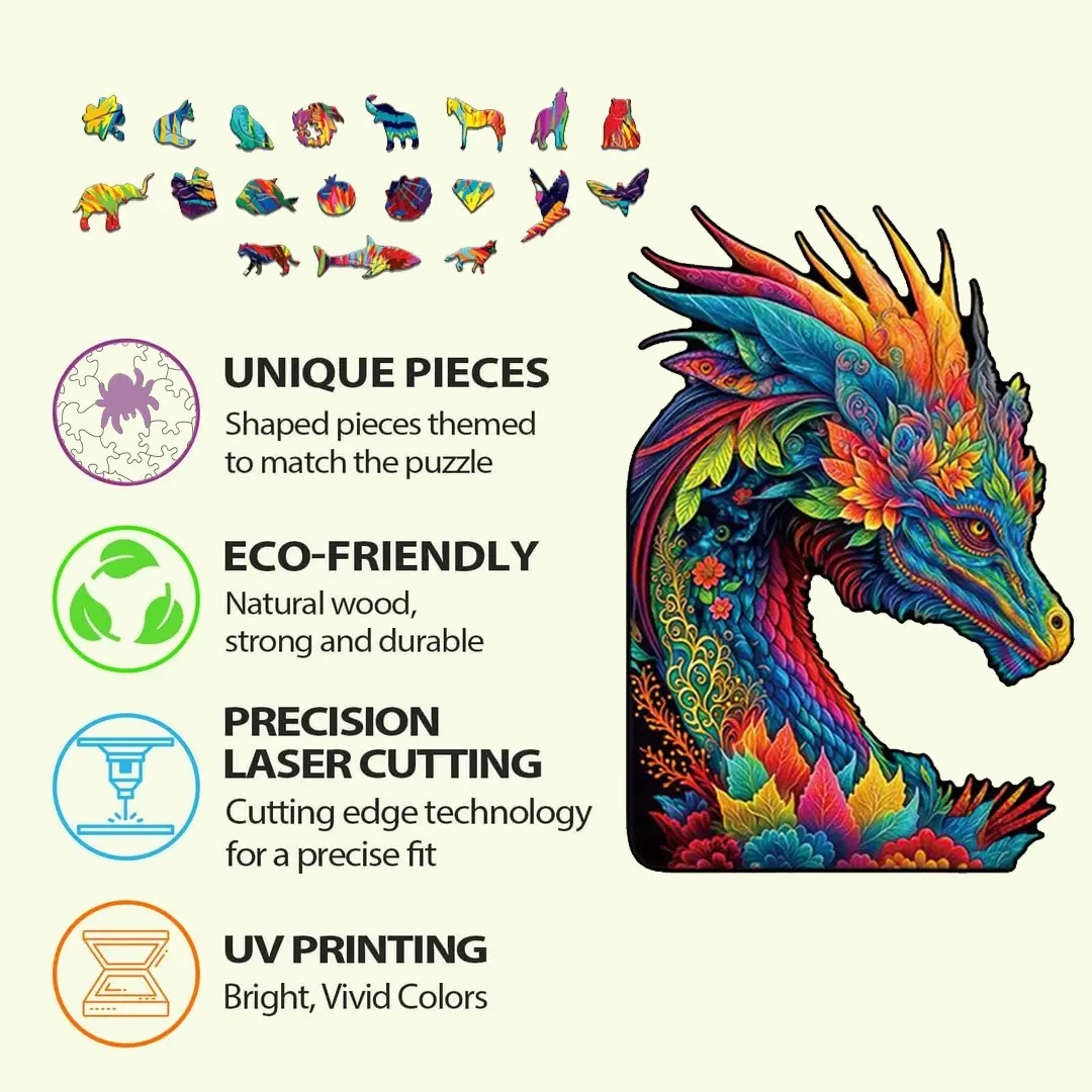 Unique Brain Training Animal Shape 3D Tiger Animal Jigsaw Puzzle Educational Wooden Toy Gift for Adults Kids Interactive Games