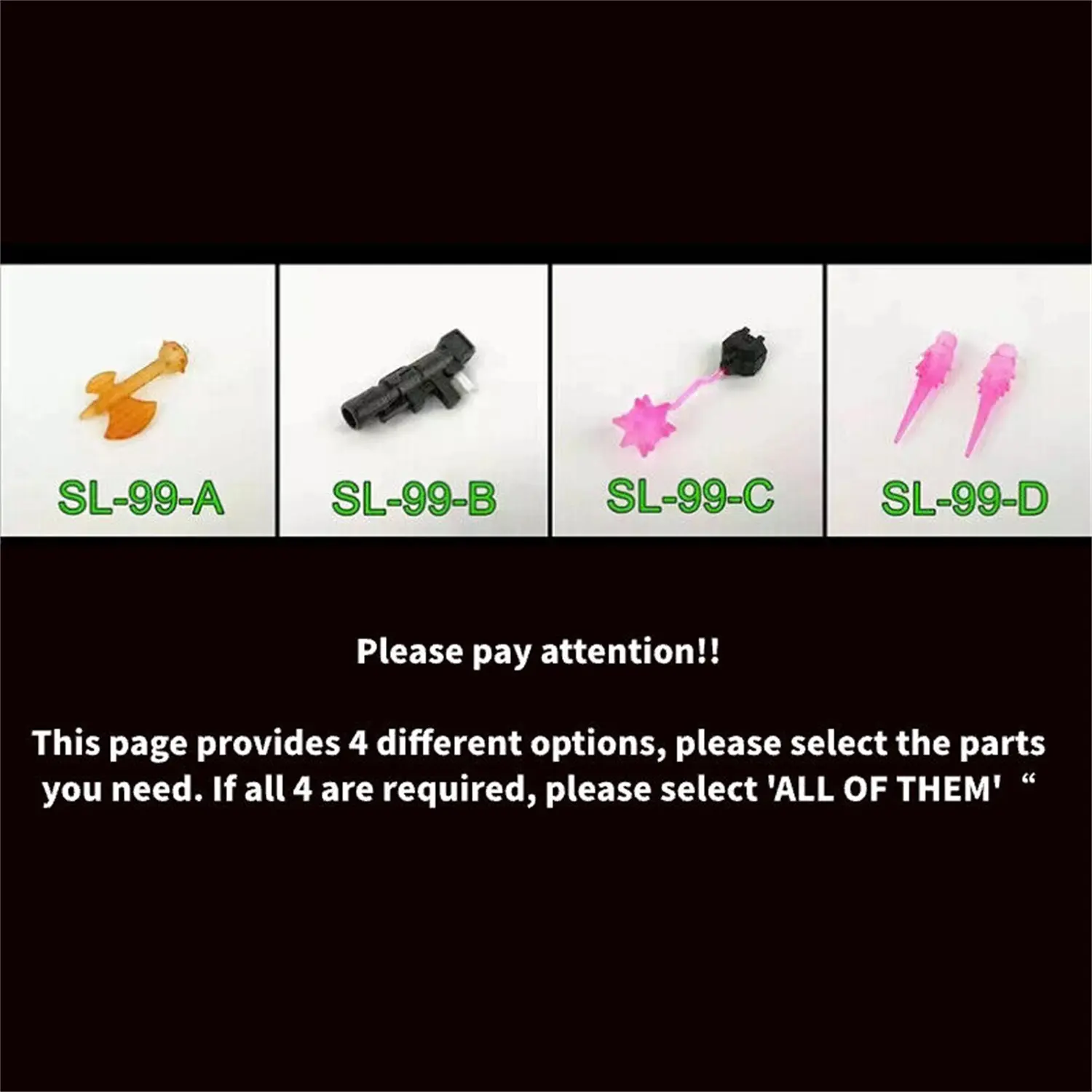 Shockwave Lab SL-99A/B/C/D Weapon Upgrade Kit For Kingdom/Legacy Core Series Figure Accessories