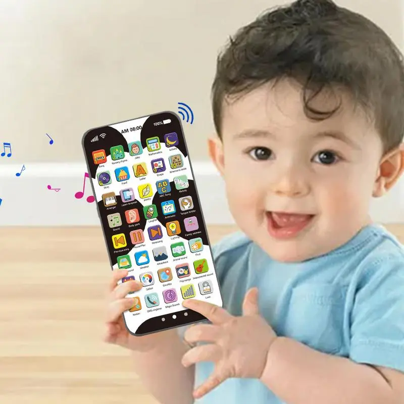 Kids Toy Smartphone Early Mobile Phone With Light Touch Screen Phone Rechargeable 10000 Functions Educational Content For Boys