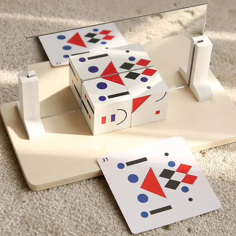 Kids 3D Mirror Imaging Puzzle Montessori Space Logical Thinking Trainting Matching Intellectual Game Parish Learn Resources Toys