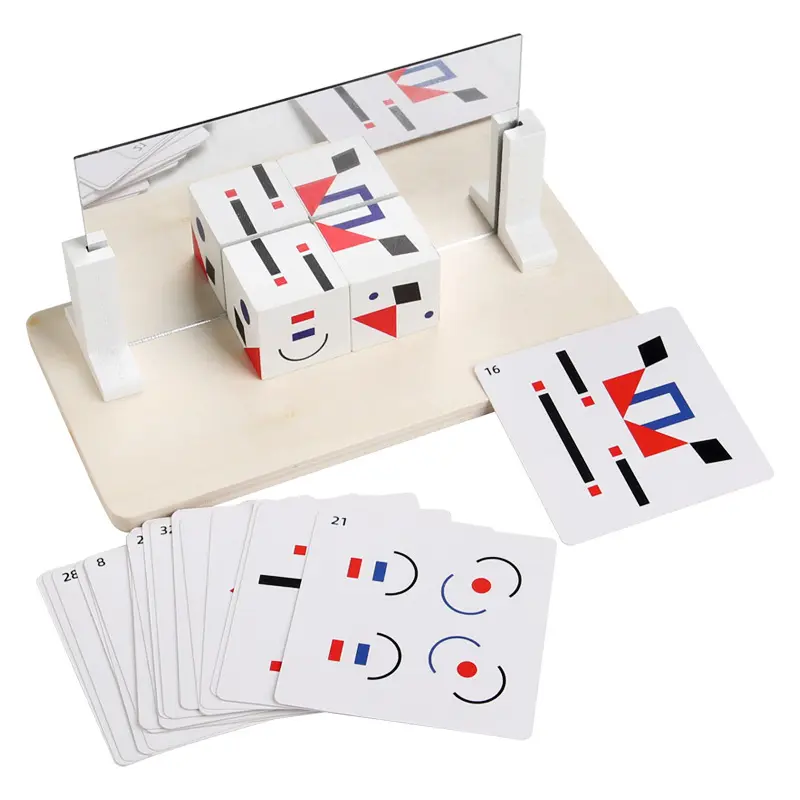 Kids 3D Mirror Imaging Puzzle Montessori Space Logical Thinking Trainting Matching Intellectual Game Parish Learn Resources Toys