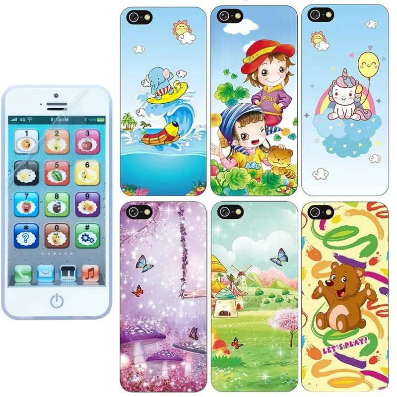 Children Simulation Phone Baby Musical Early Educational Toys English Learning Cellphone with Light Sound Mobile Vocal Toy