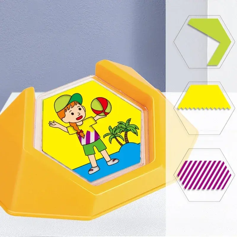 Color Code Puzzle Educational Children Logic Board Game Jigsaw Geometric Intelligent Puzzles Kids Spatial Toy DIY Gifts