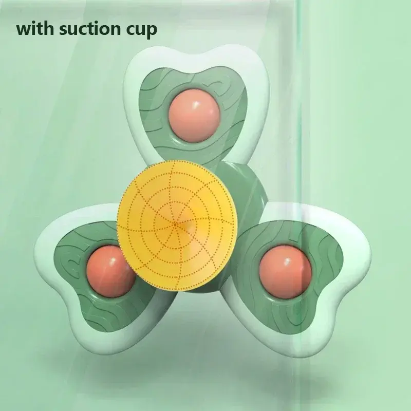 1PC Baby Cartoon Insects Spinners Toy ABS Suction Cup Spinning Top Rattles Fidget Stress Reliever Kids Bath Toys