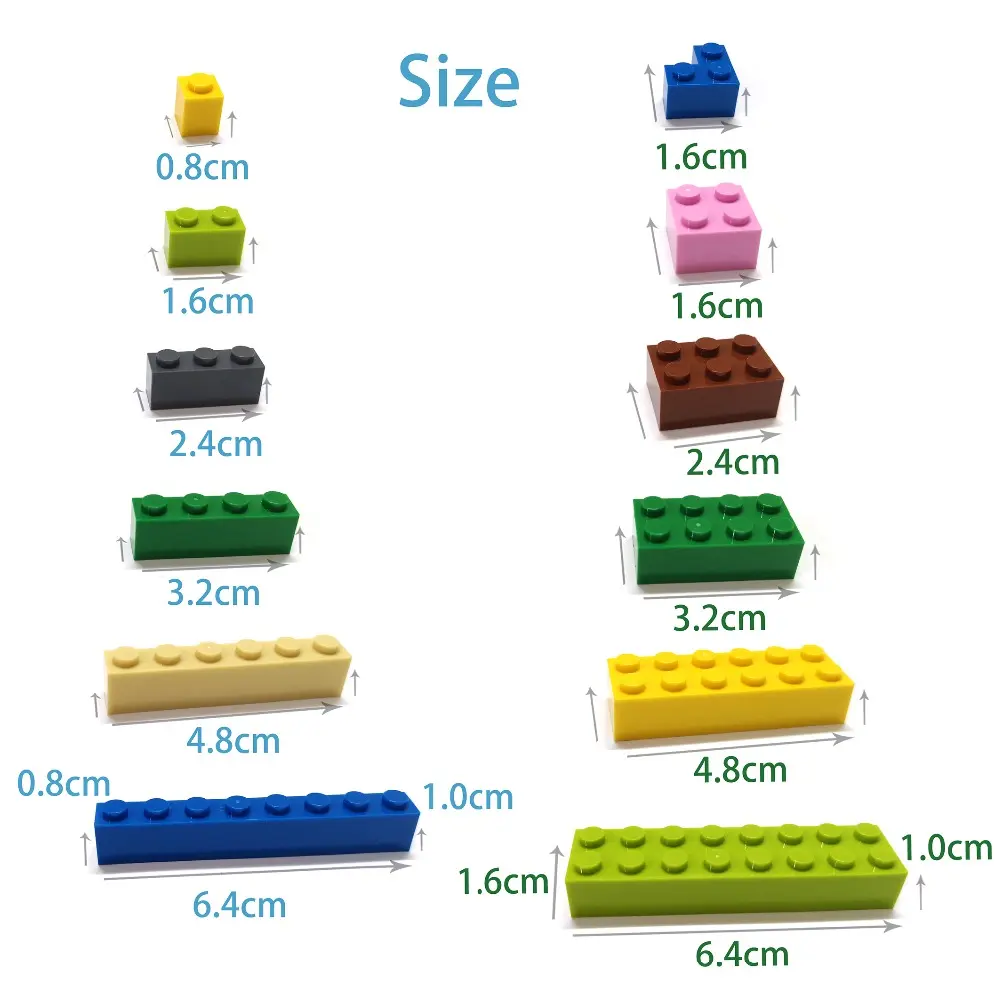 40pcs DIY Building Blocks Thick Figures Bricks 2x4 Dots Educational Creative Size Compatible With 3001 Plastic Toys for Children