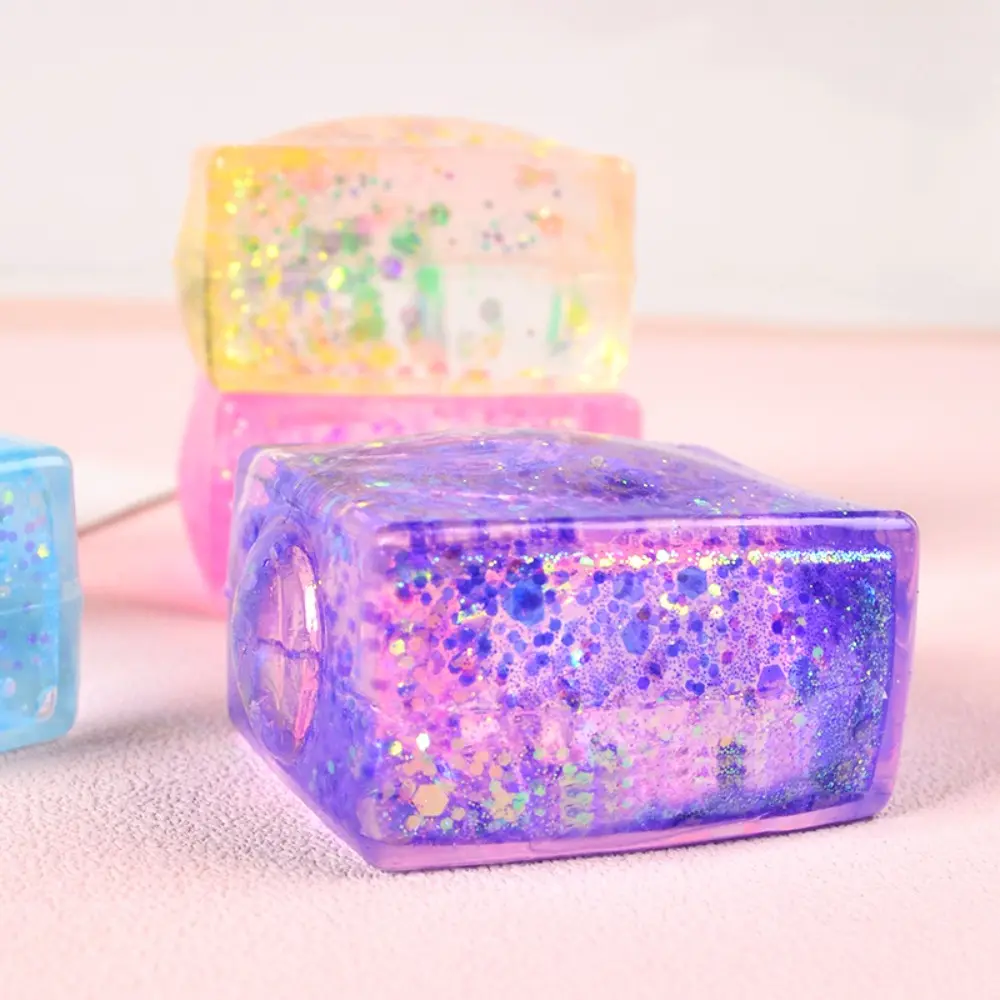 Squishy Colored Ice Cube Fidget Toys Slow Rising  Squeeze Toy Funny Stress Reliever Reduce Pressure Prop for Kids and Adults