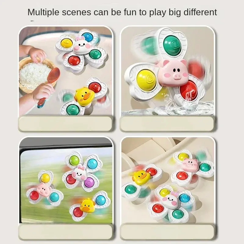 Baby Sucker Spinning Toys Children Bath Montessori Education Rotating 3 Years Bathroom Toys for Toddler Infant Toys for Baby