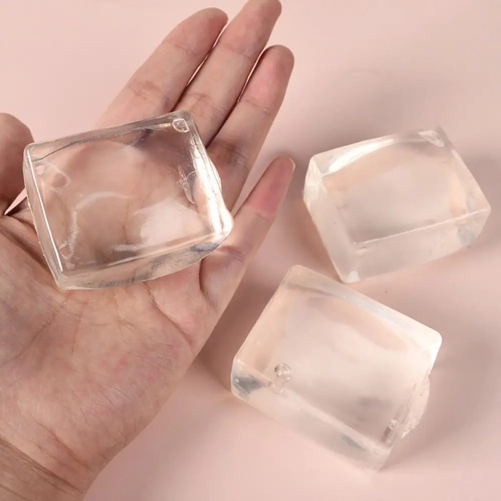 Squishy Colored Ice Cube Fidget Toys Slow Rising  Squeeze Toy Funny Stress Reliever Reduce Pressure Prop for Kids and Adults