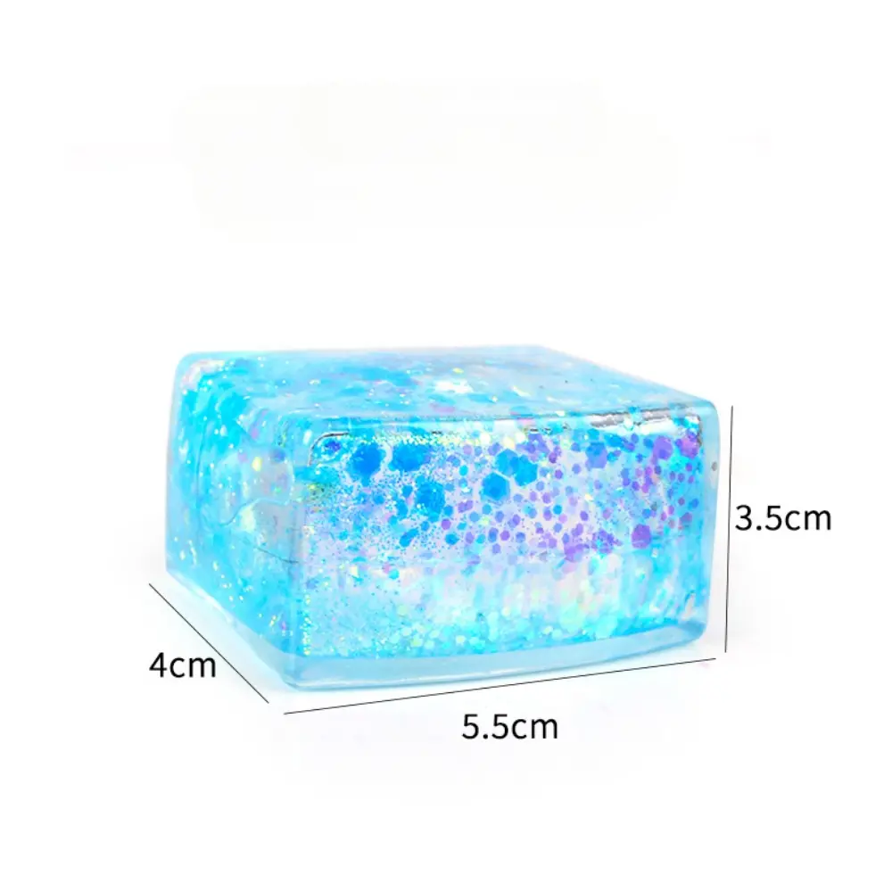 Squishy Colored Ice Cube Fidget Toys Slow Rising  Squeeze Toy Funny Stress Reliever Reduce Pressure Prop for Kids and Adults