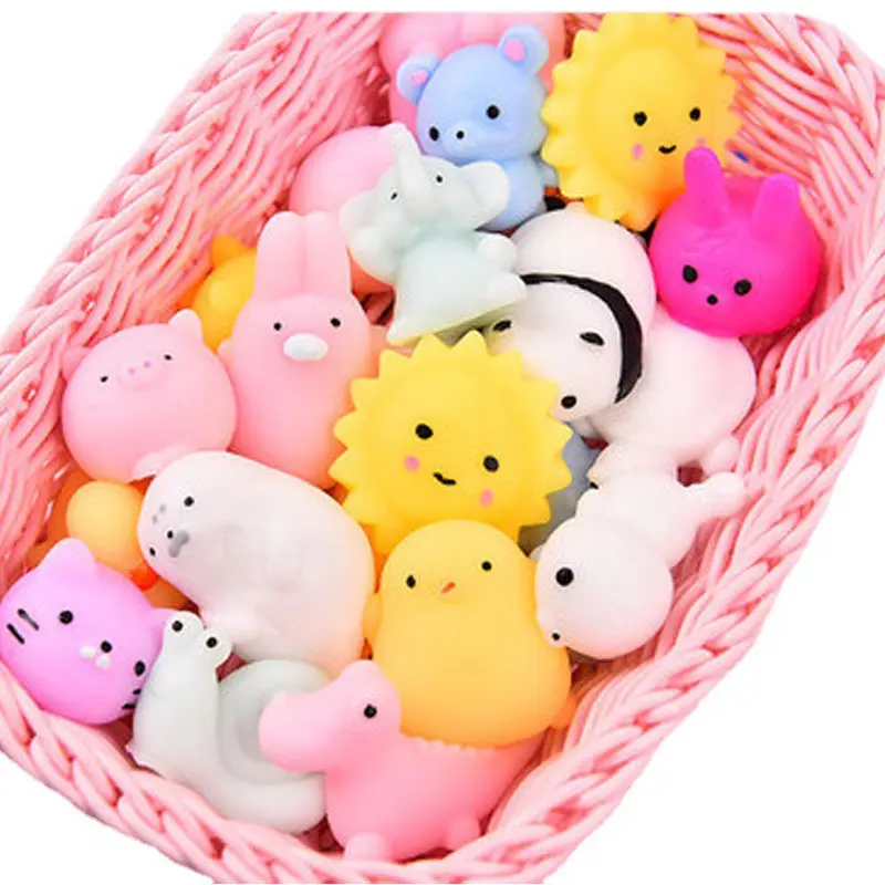 100PC Mini Squishy Toys Mochi Squishies Bulk Kawaii Animals Fruits Squishy Stress Relief Squeeze Fidget Toy For Kids Boys Girls