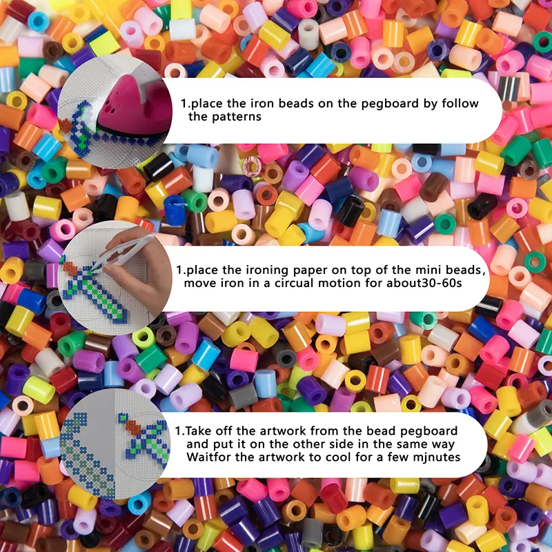 28 Colors 2.6mm/5mm Set Iron Beads Melting Beads Pixel Art Puzzle DIY 3D Puzzles Toy Handmade Decoration Fuse Beads Kits
