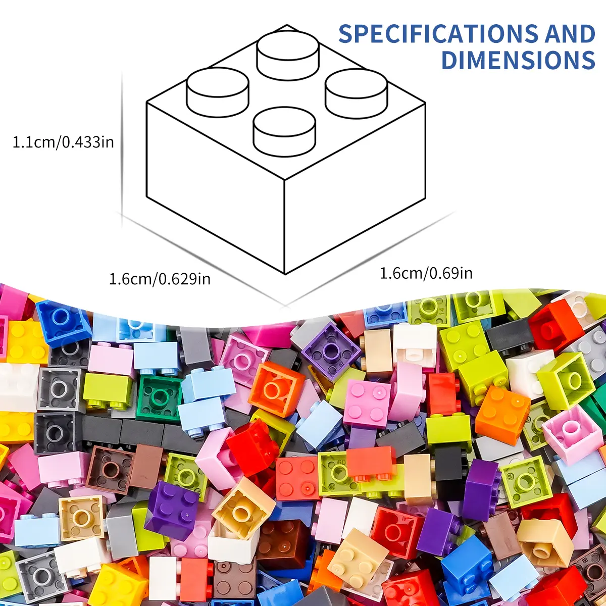 200g2x2 DlY Building Blocks Thick FiguresBricks 2x2 Dots Educational Creative SizeCompatible With  Plastic Toys forChildren
