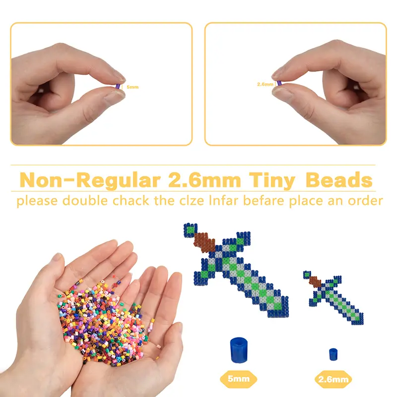 28 Colors 2.6mm/5mm Set Iron Beads Melting Beads Pixel Art Puzzle DIY 3D Puzzles Toy Handmade Decoration Fuse Beads Kits