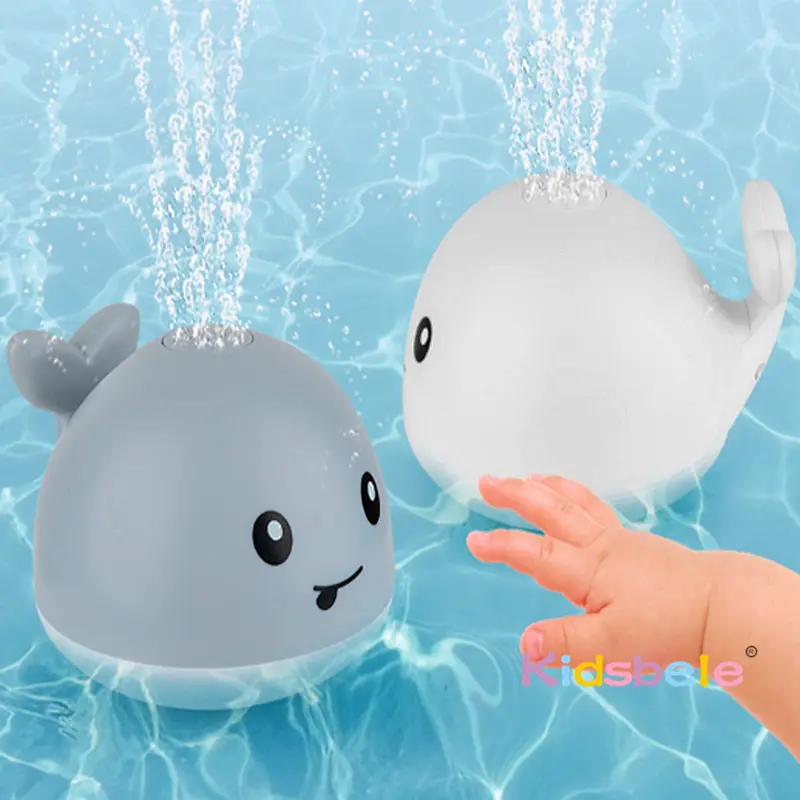Cute Light Up Whale Sprinkler Bath Toy  Automatic Spray Water Shower Swim Pool Bathing Toy Safe Sensory Play for Kids 1-5 Years