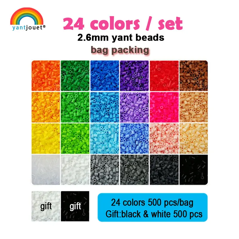 Yantjouet 2.6mm Mini Beads Kit 24 48 72color/set for Kid Hama Beads Diy Puzzles High Quality Handmade Gift children Toy