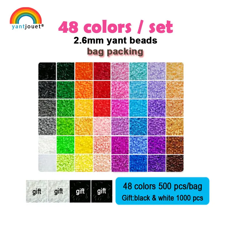 Yantjouet 2.6mm Mini Beads Kit 24 48 72color/set for Kid Hama Beads Diy Puzzles High Quality Handmade Gift children Toy