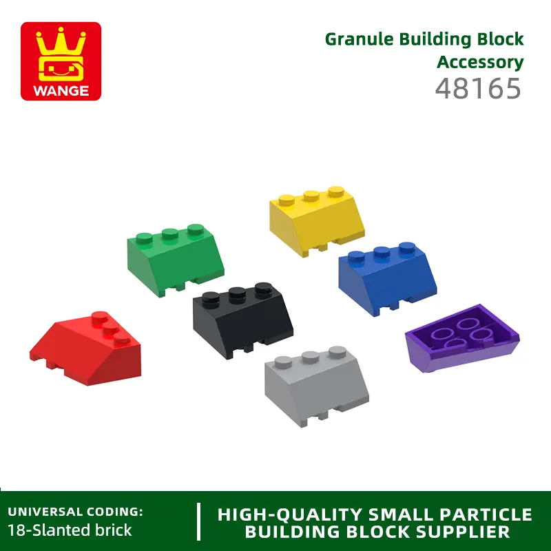 WANGE  48165 100g/52PCS  Wedge 3 x 3 Sloped Right Compatible with Block Moc Color City Accessories Parts