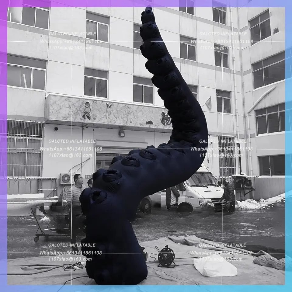 Inflatable Octopus Sucker-Bearing Personalized Black Giant Arm Air Blow Up Tentacle For Concert And Building Decoration