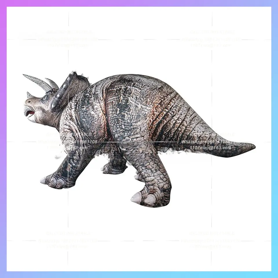 Park Dinosaur With Three Horns Large Inflatable Triceratops Customized Air Blow Up Jurassic For Yard And Garden Decoration