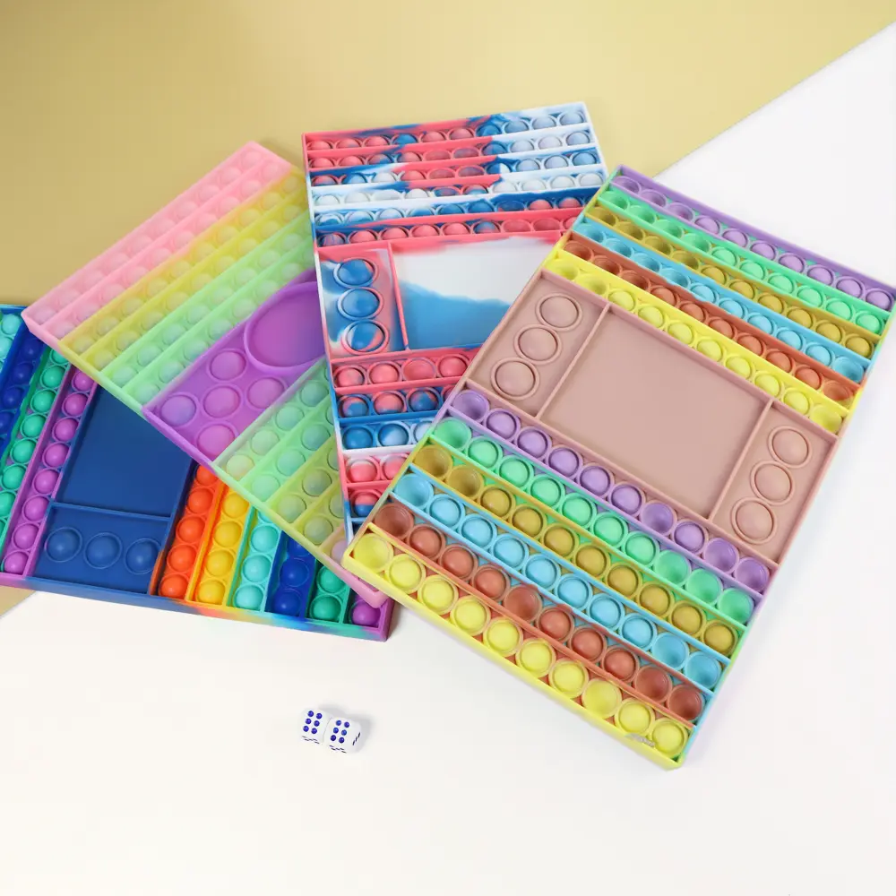 Big Size 20CM Rainbow Square Push Bubble Fidget Toys Children Adult Stress Relief Toy Antistress Squeeze Gift 20CM 30CM XXL