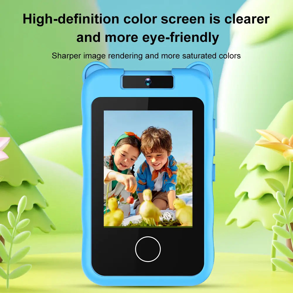 Children Phone Camera Toys with Reversible Camera MP3 Music Player Game Touch Screen Leaning Toys for Girls Boys Birthday Gifts