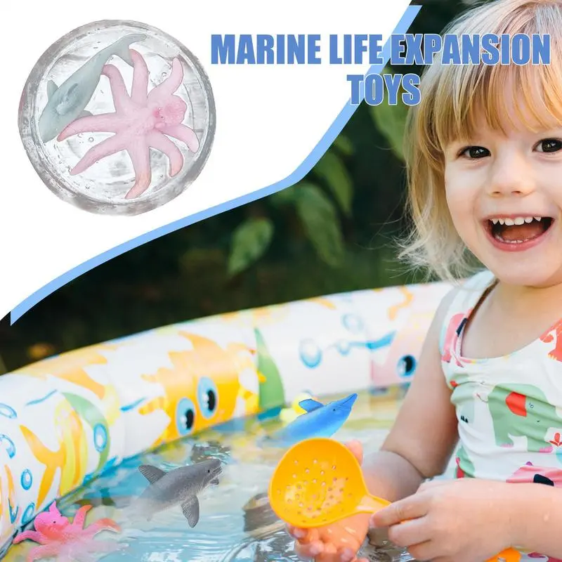 Novelty expansion toys Water Growing Sea Creatures simulated marine life learning toys Jelly-Like Expandable Animals Sensory Toy