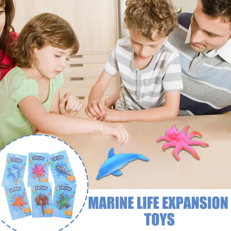 Novelty expansion toys Water Growing Sea Creatures simulated marine life learning toys Jelly-Like Expandable Animals Sensory Toy