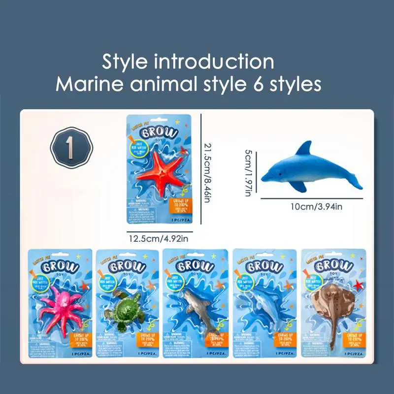 Novelty expansion toys Water Growing Sea Creatures simulated marine life learning toys Jelly-Like Expandable Animals Sensory Toy