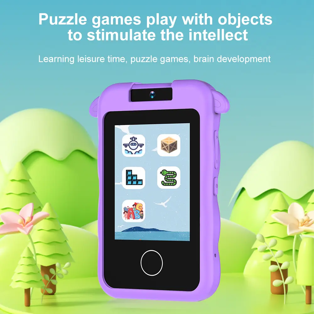 Children Phone Camera Toys with Reversible Camera MP3 Music Player Game Touch Screen Leaning Toys for Girls Boys Birthday Gifts