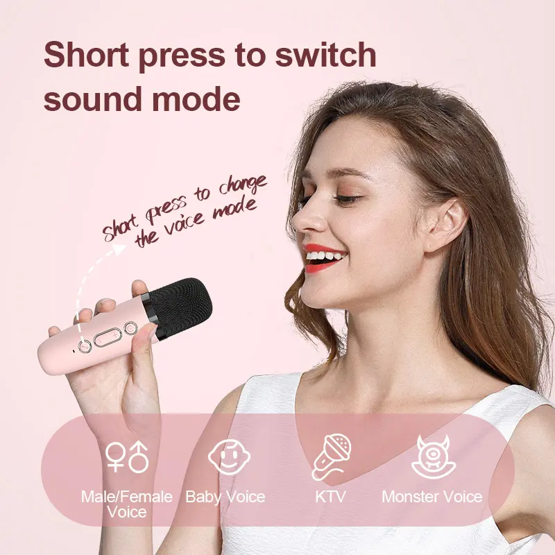 Mini Karaoke Machine Cartoon Cat Portable Bluetooth Speaker With Microphone for Home Family KTV Party Kid Singing Player