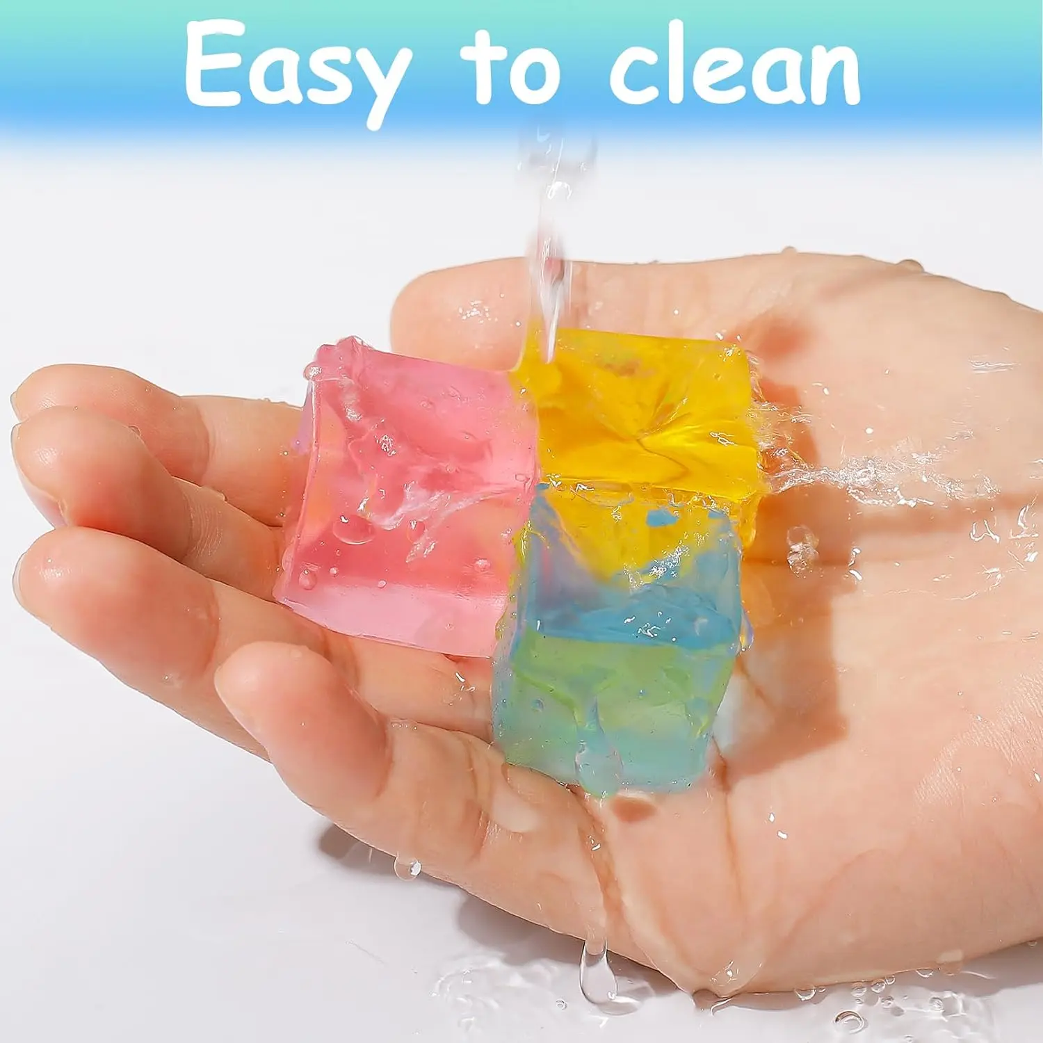5 Sizes Squeeze Toys Stress Relief Ice Cubes - Squishy Sensory Toys for Anxiety Fidgeting - Kids & Adults Party Favors