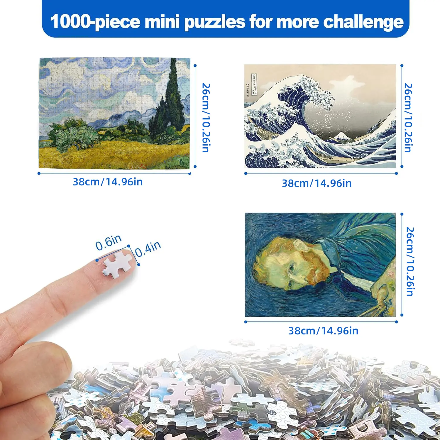1000 pieces of paper oil painting puzzle decoration, puzzle puzzle decompression toy gift, flat puzzle
