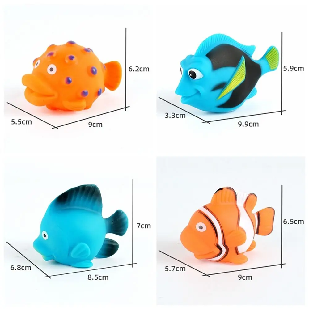 Toddlers Infant Fish Animals Baby Bath Toys Spray Water Squeeze Shower Toy Soft PVC Float Swimming Water Toys Bathtub
